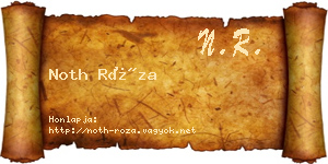 Noth Róza névjegykártya